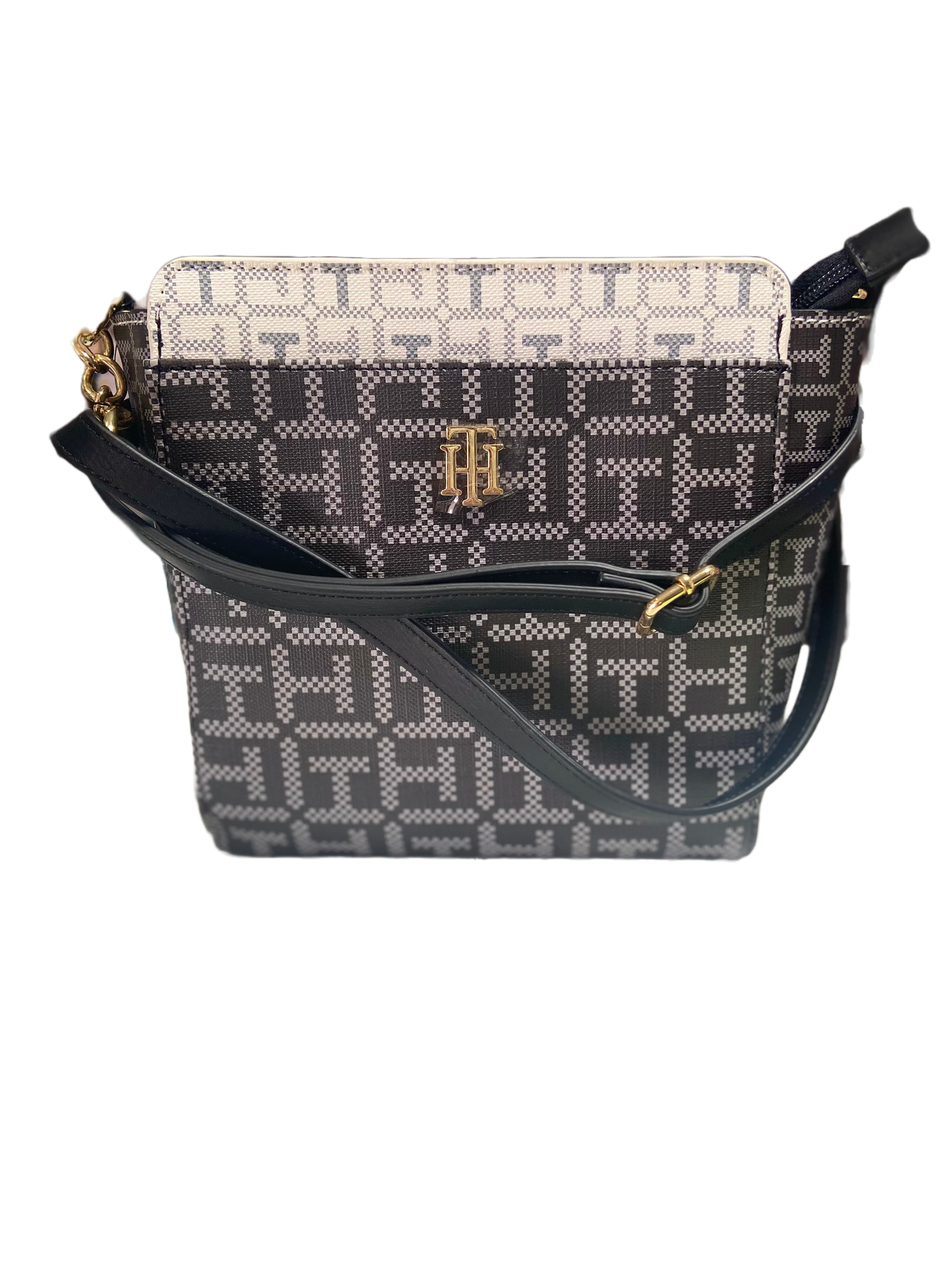 TOMMY HILFIGER NAVY BLUE SIGNATURE LOGO CROSSBODY SLING BAG PURSE