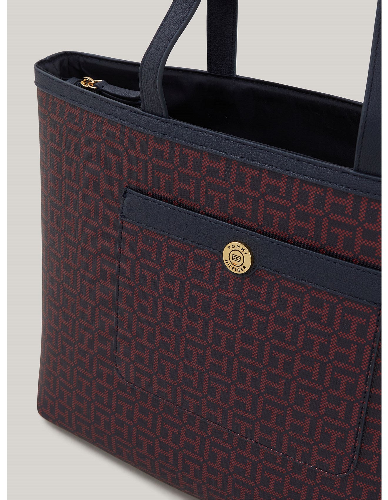 Tommy Hilfiger Elizabeth II CZ Tote Coated Square Monogram