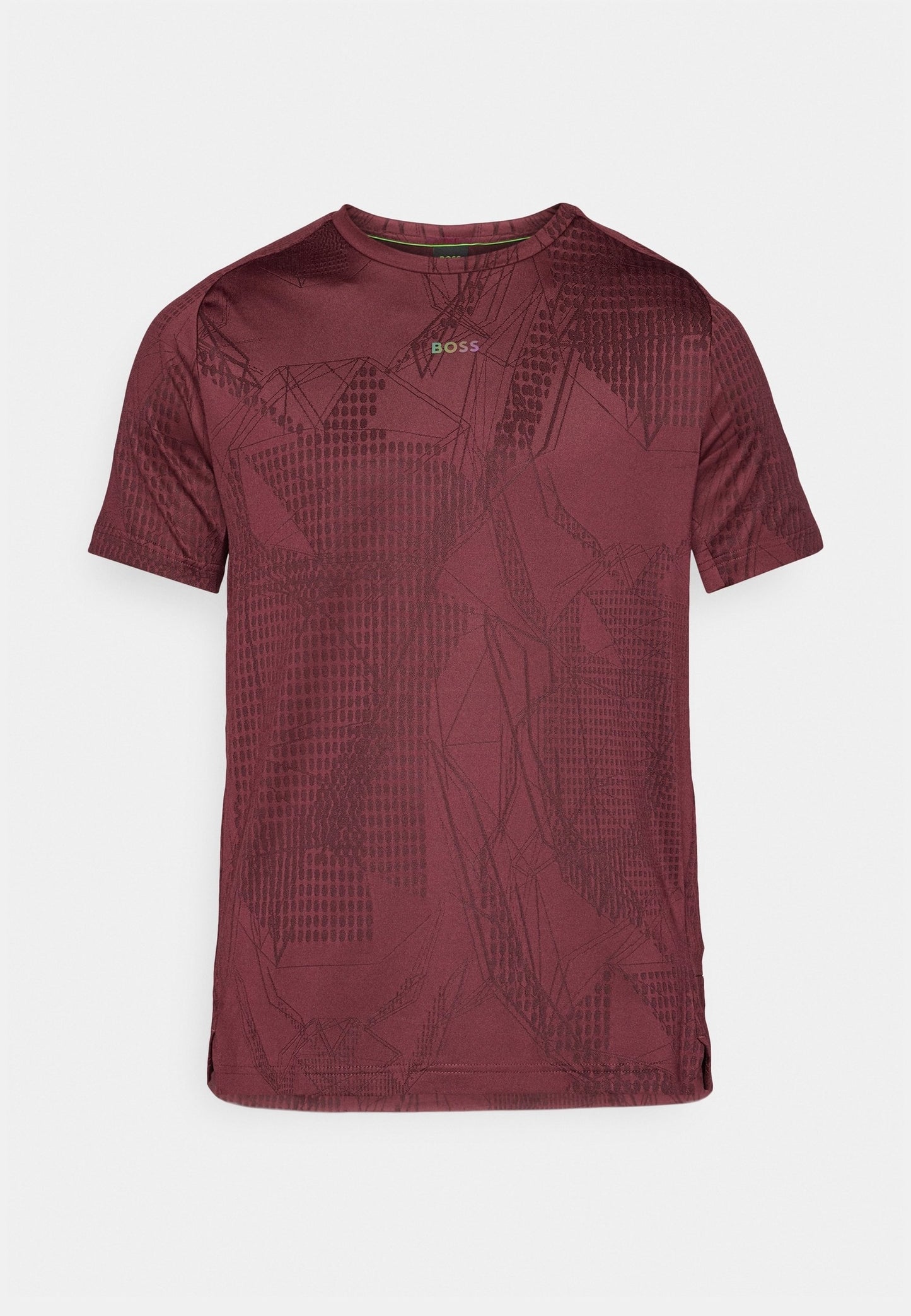 BOSS Tee Desert Active technical t-shirt in burgundy