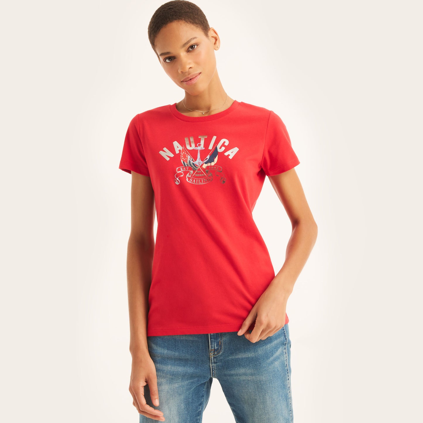 Nautica Sustainably Crafted Foil Heritage Flag Graphic T-Shirt