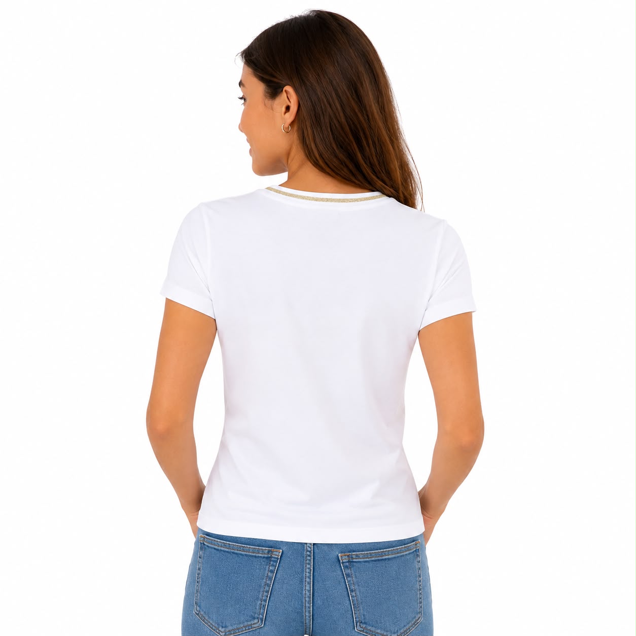 Tommy Hilfiger white t-shirt stands out for its V-neck