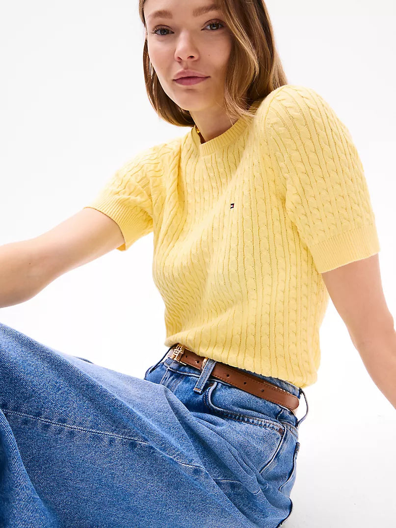 Tommy Hilfiger Tommy Short-Sleeve Cable Knit Sweater