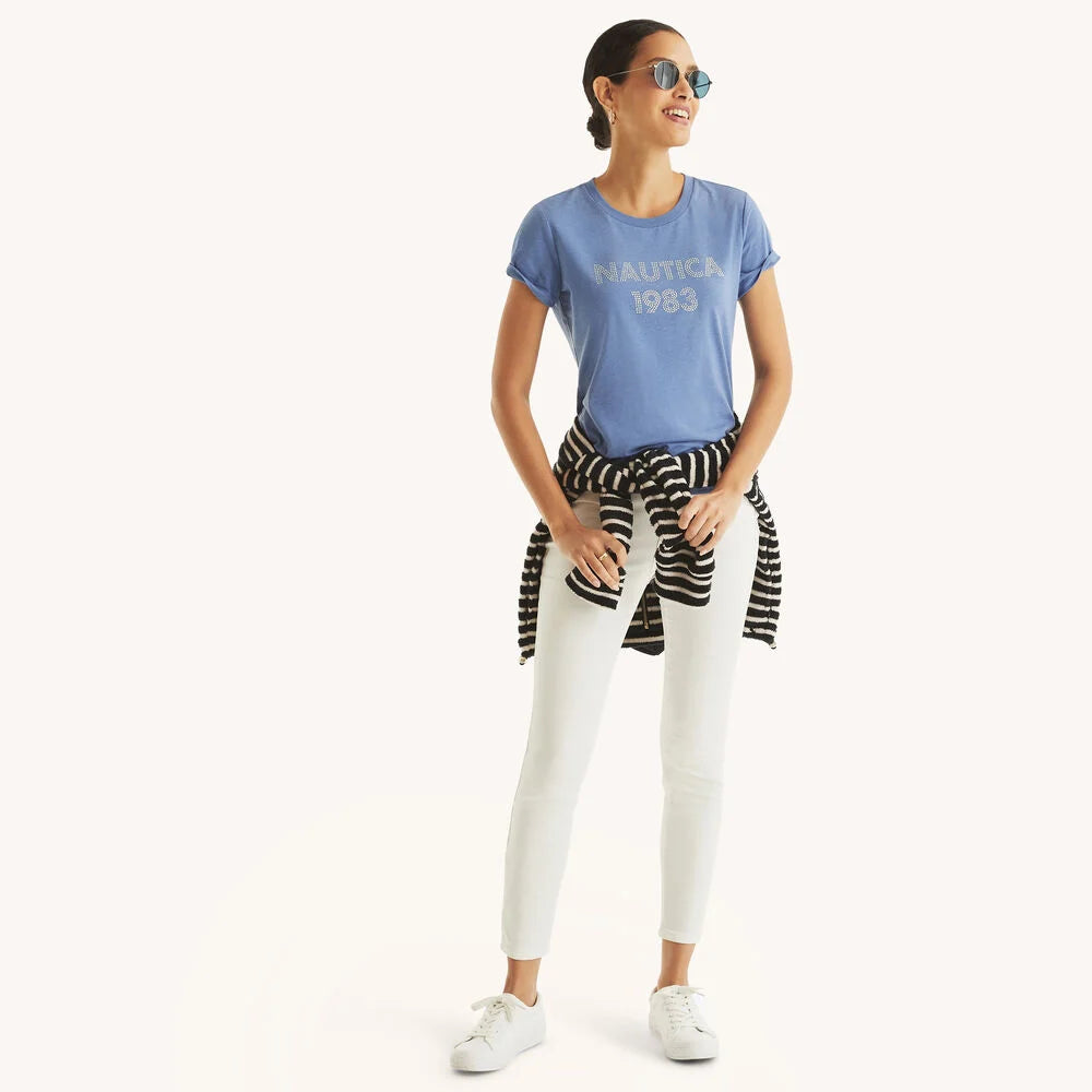Nautica Rhinestone 1983 Graphic T-Shirt