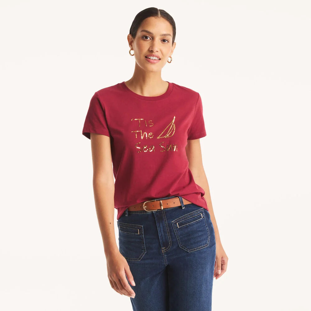 Nautica Sequin 'Tis The Sea Sun Graphic T-Shirt
