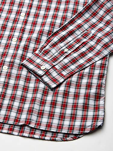 Lacoste Mens Long Sleeve Poplin Gingham Woven Slim Button Down Shirt