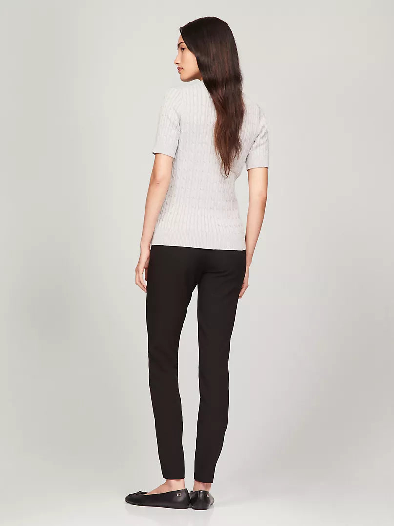 Tommy Hilfiger Short-Sleeve Shimmer Cable Knit Sweater