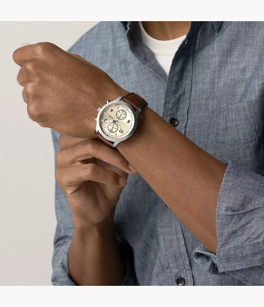 Fossil Bennett Multifunction Brown Leather Watch