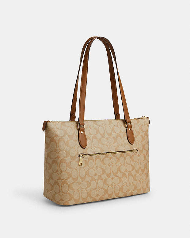 Coach Gallery Tote Bag In Signature Canvas With Stripe