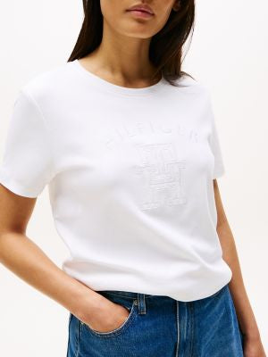 Tommy Hilfiger-Embroidered Tonal Monogram Logo T-Shirt