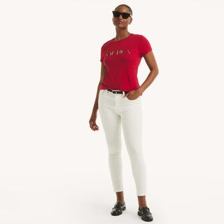Náutica-sequin logo graphic t-shirt