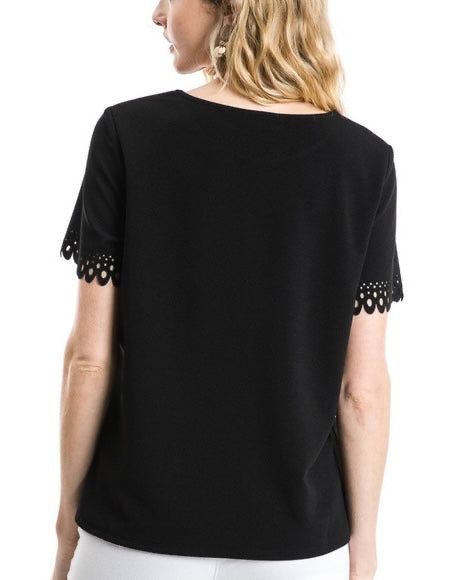 Moa Moa Laser Cut Eyelet Blouse