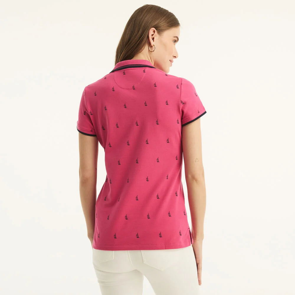 Nautica Printed Split-Neck Polo