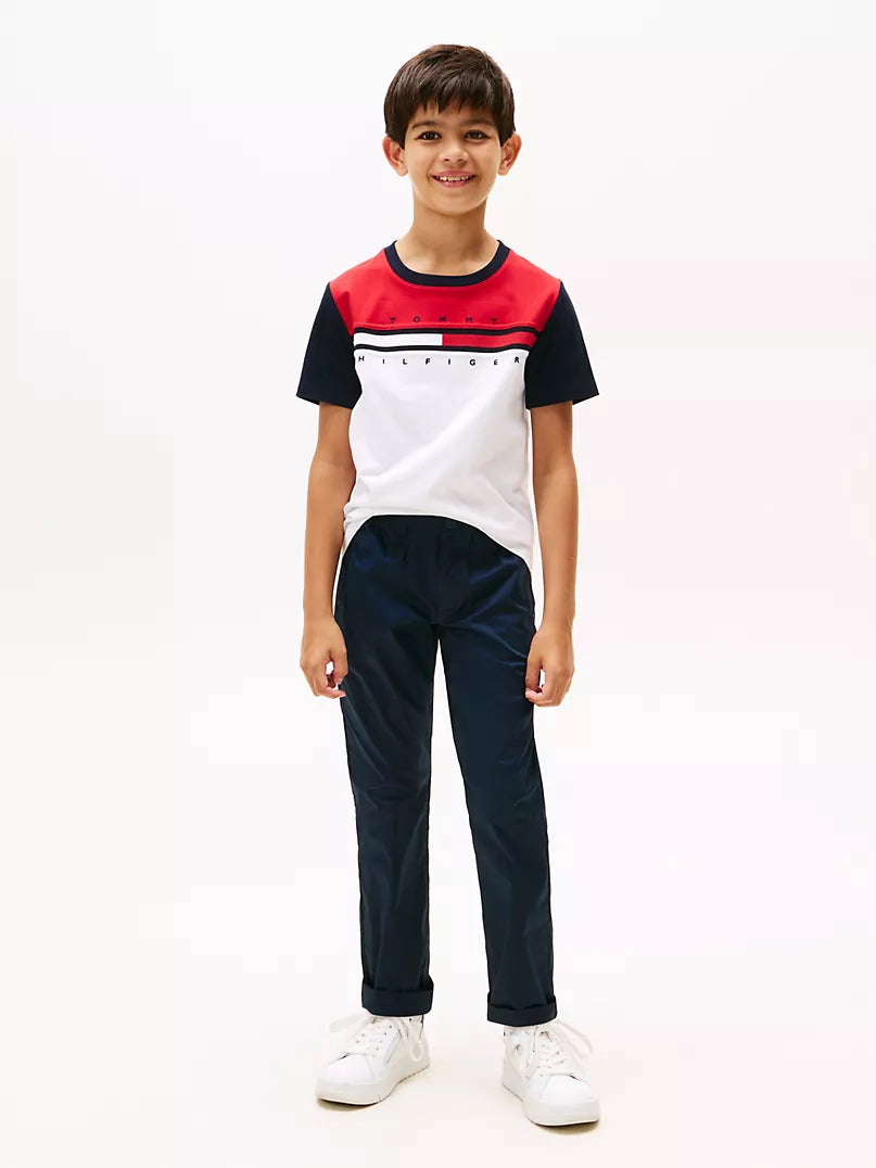 Tommy Hilfiger-Kids' Colorblock Flag Stripe T-Shirt