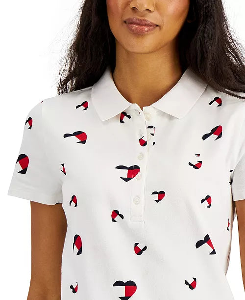 Tommy Hilfiger Heart-Print Polo Top