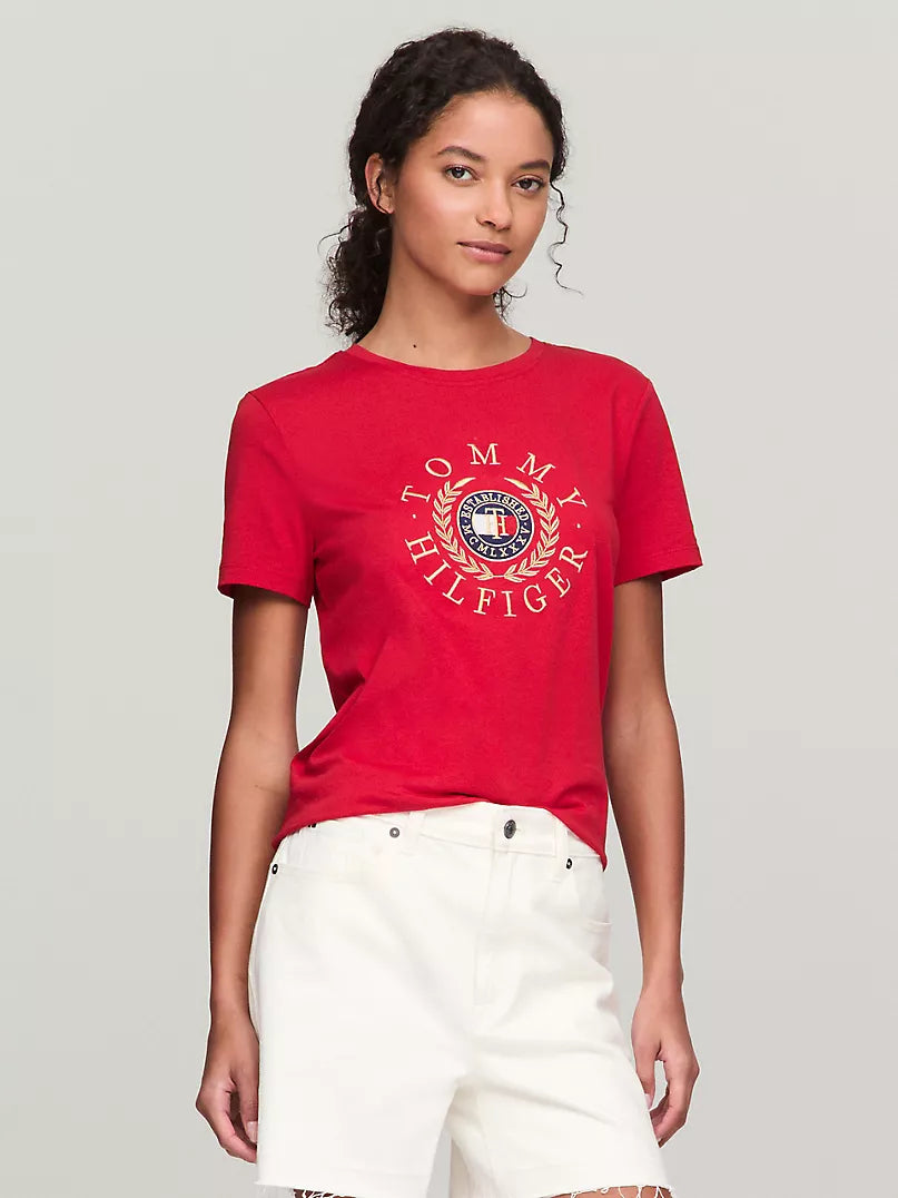 Tommy Hilfiger Embroidered Tommy Laurel Logo T-Shirt