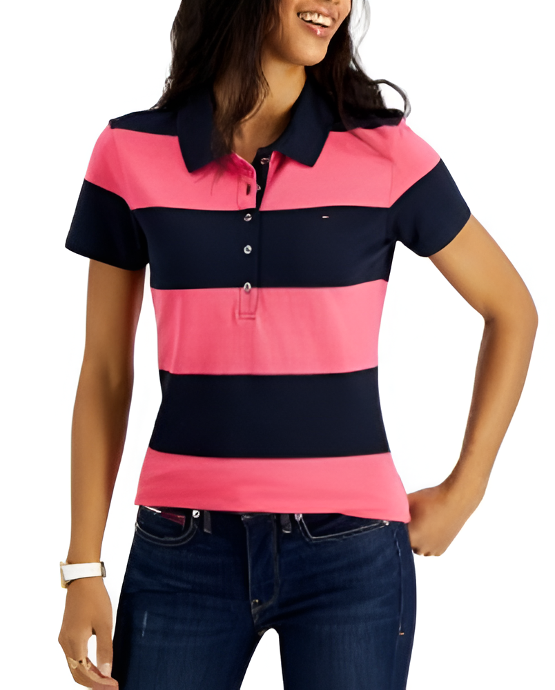 Tommy Hilfiger Tommy Hilfiger Striped Rugby Polo Top