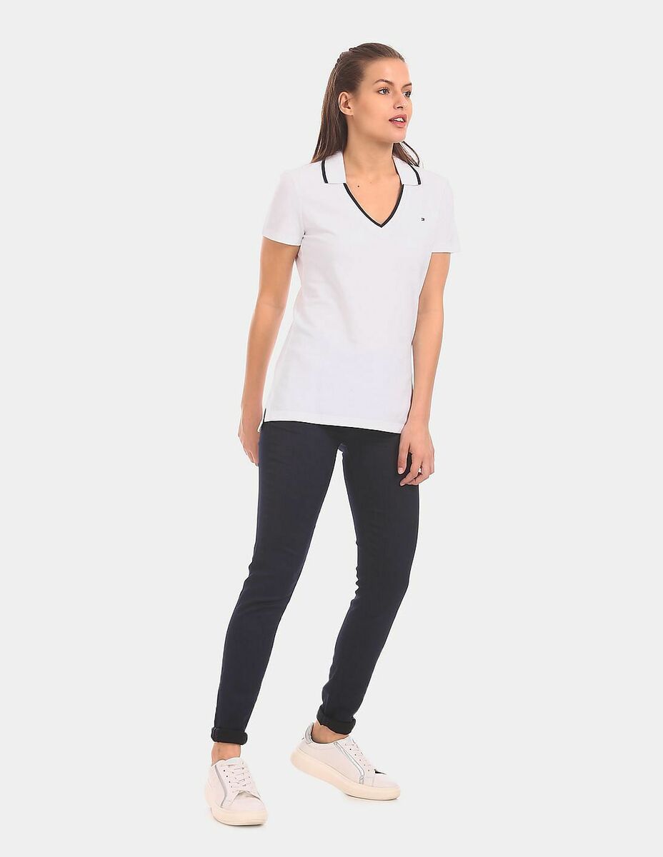 Tommy Hilfiger ESSENTIAL Women's V-NECK POLO
