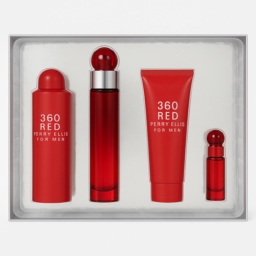 Perry Ellis Fragrances 360 Red 4 Piece Gift Set for Men