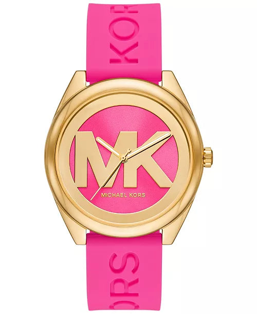 Michael Kors Women's Janelle Three-Hand Pink Silicone Watch