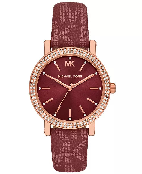 Michael Kors Michael Kors Women's Corey Three-Hand Mulberry Polyvinyl Chloride Watch