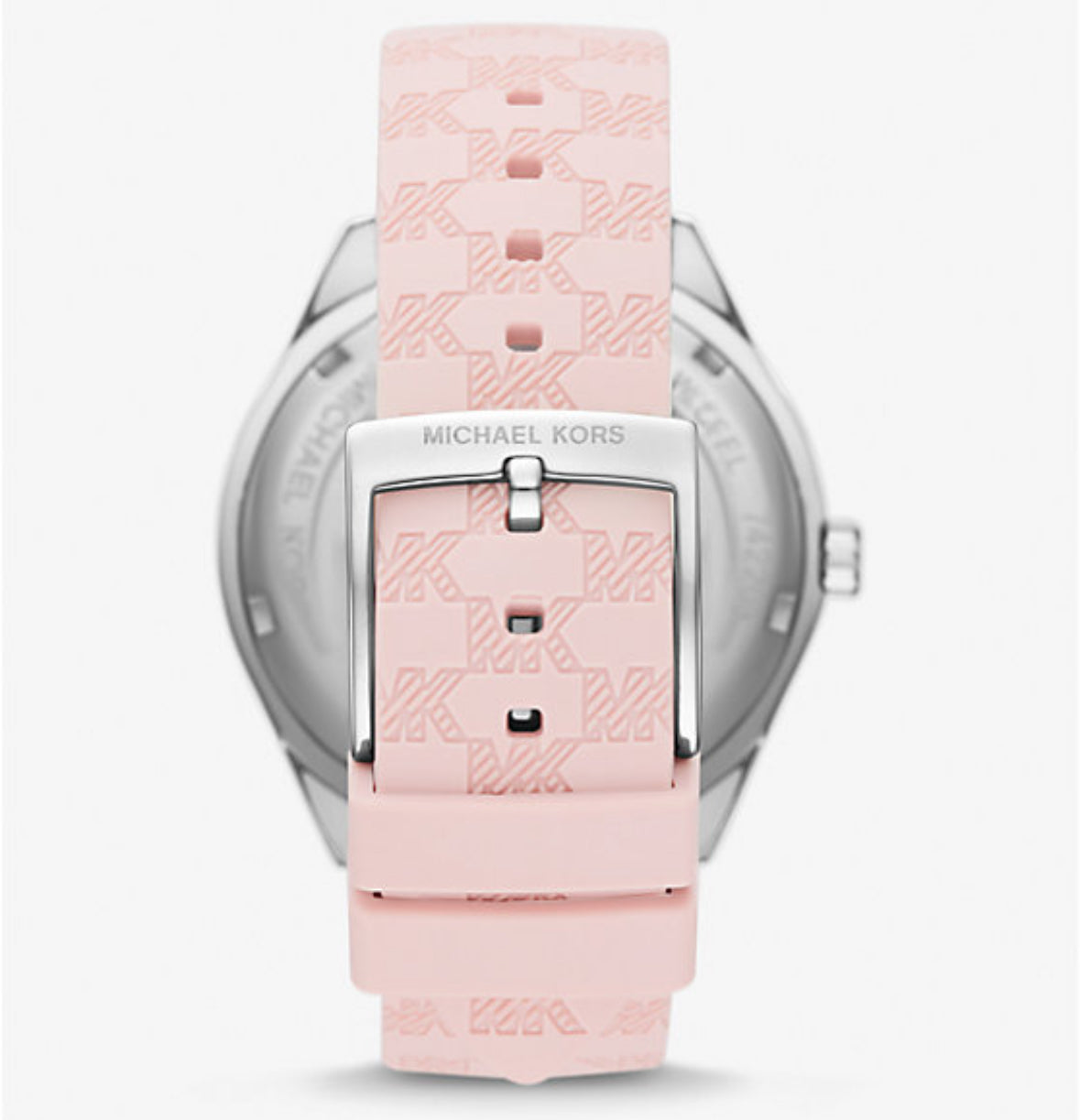 Michael Kors Jessa Silver-Tone and Embossed Silicone Watch