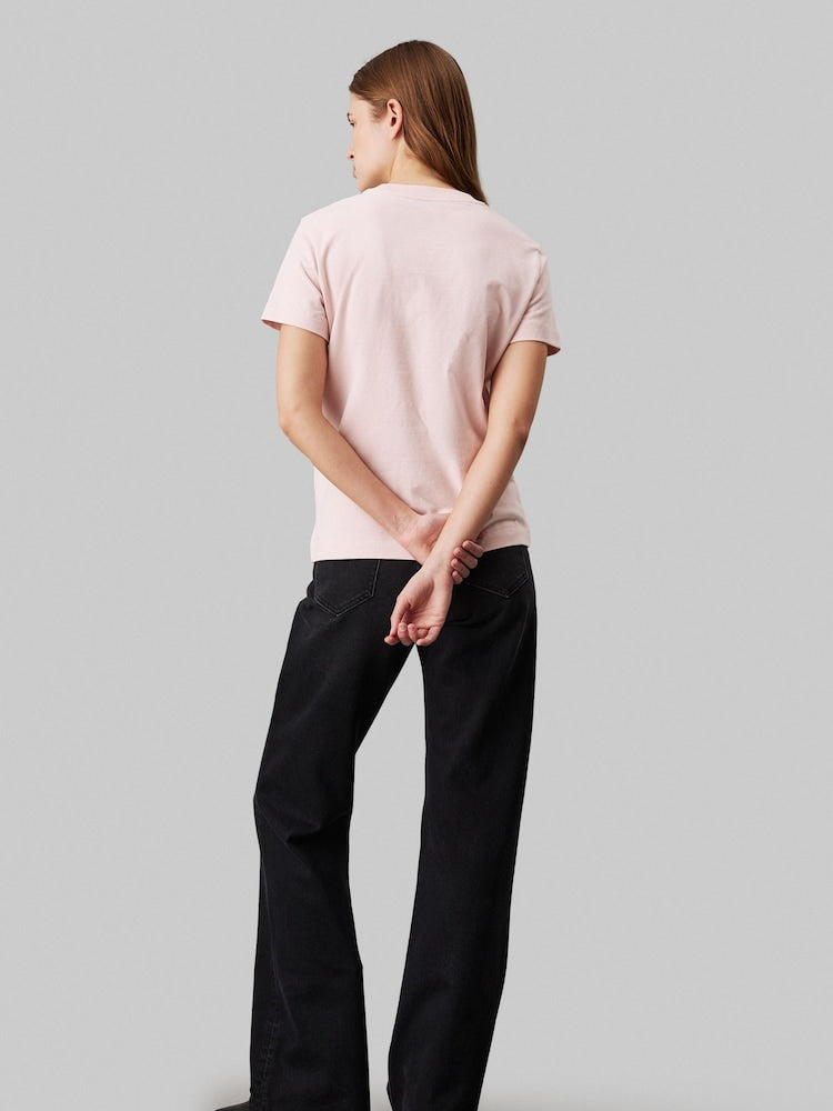 Calvin Klein Pink Regular Fit Cotton Chenille Monologo T-Shirt