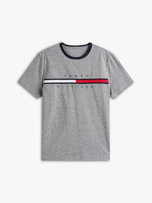 Tommy Hilfiger-Embroidered Flag Logo T-Shirt