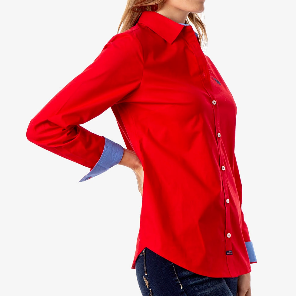 U.S. Polo Assn. Women's Mint Long Sleeve Basic Shirt