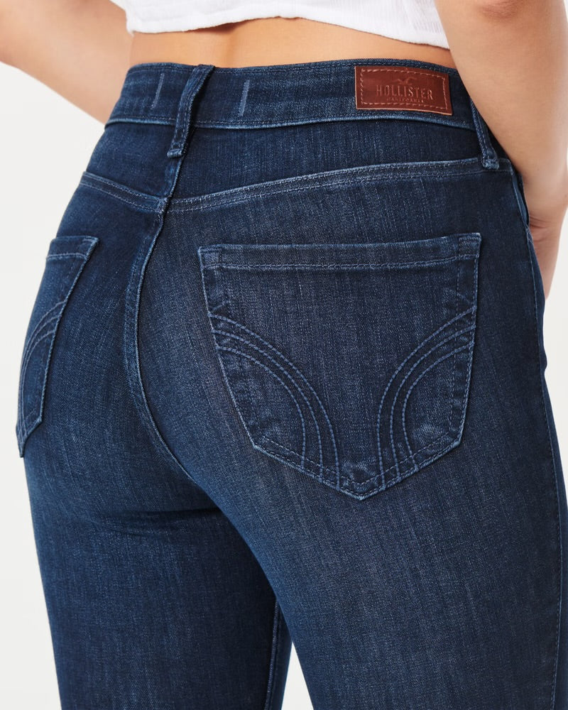 Hollister Curvy High Rise Dark Wash Super Skinny Jeans
