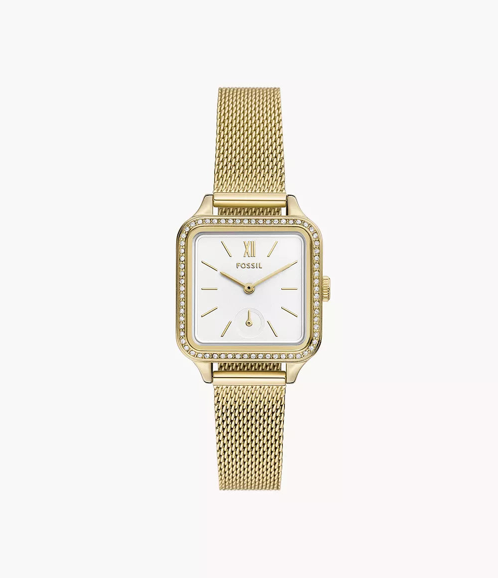 Fossil Colleen Three-Hand Gold-Tone Stainless Steel Mesh Watch