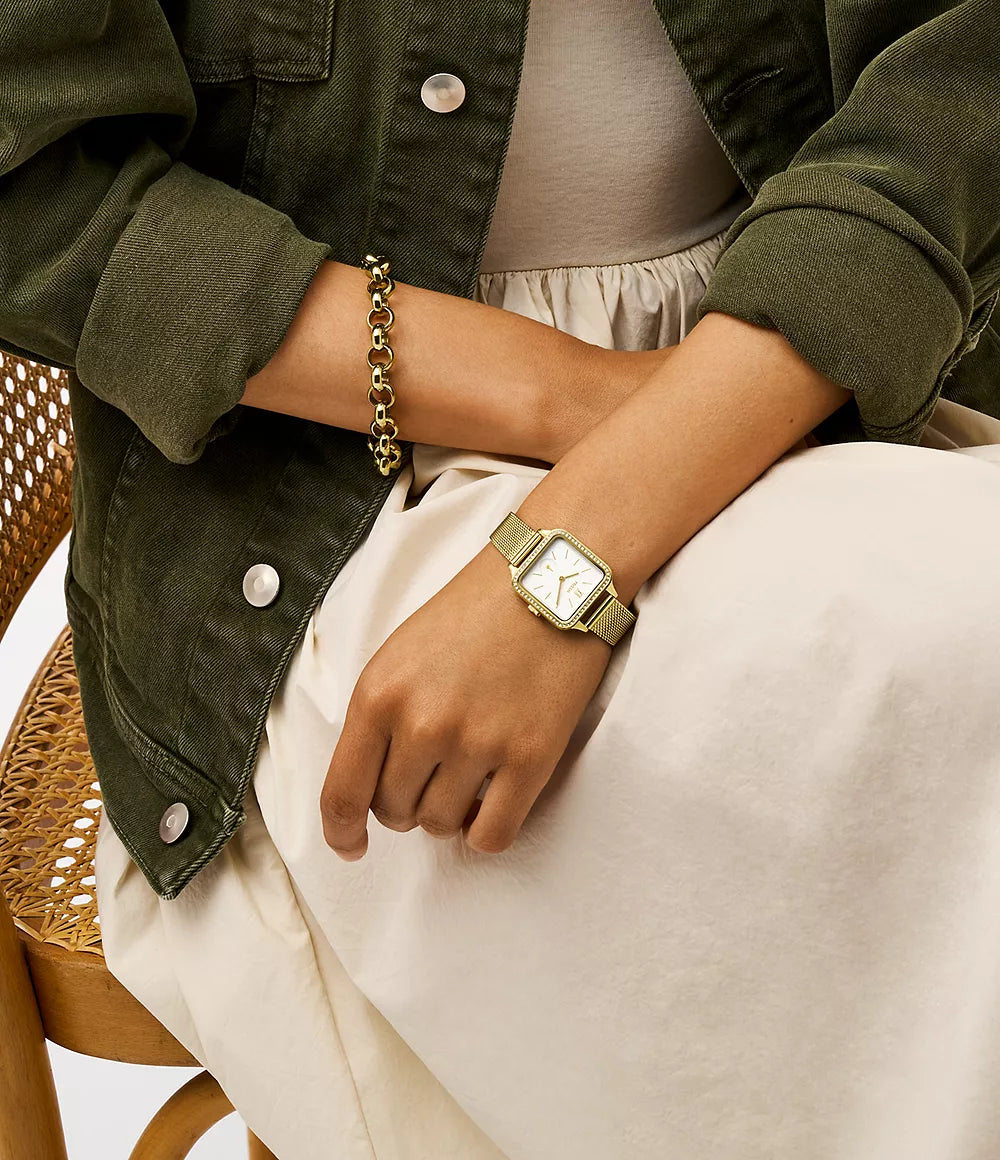 Fossil Colleen Three-Hand Gold-Tone Stainless Steel Mesh Watch
