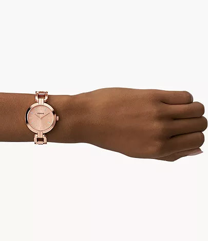 Fossil Kerrigan Three-Hand Rose Gold-Tone Stainless Steel Watch
