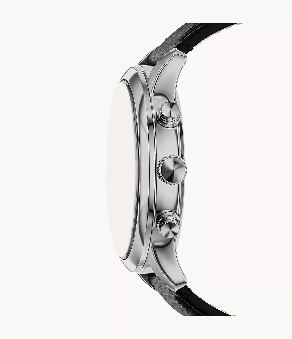 Fossil Bennett Multifunction Black Leather Watch