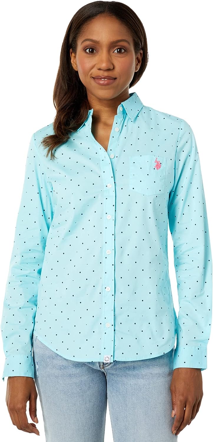 U.S Polo Assn Dot Poplin Long Sleeve Shirt