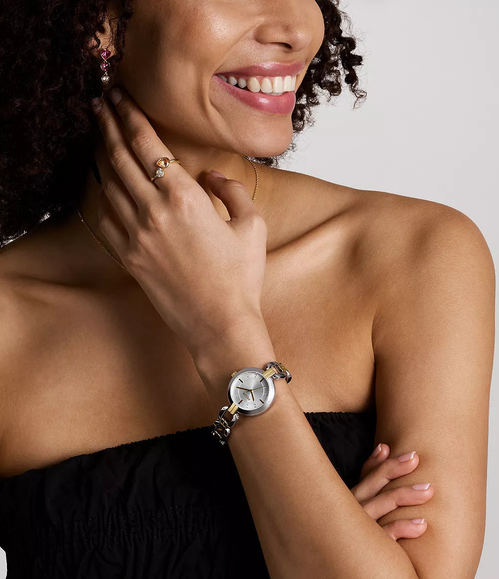 Fossil Kerrigan Theree - Hand Two- Tone Stainless Steel Watch