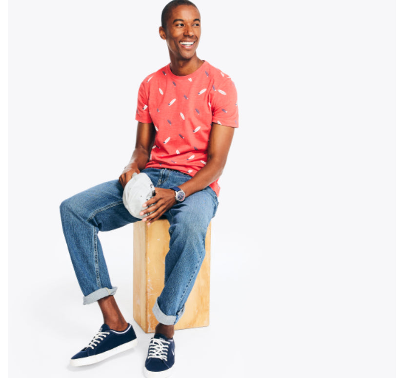 Nautica Crafted Printed Crewneck T-SHIRT
