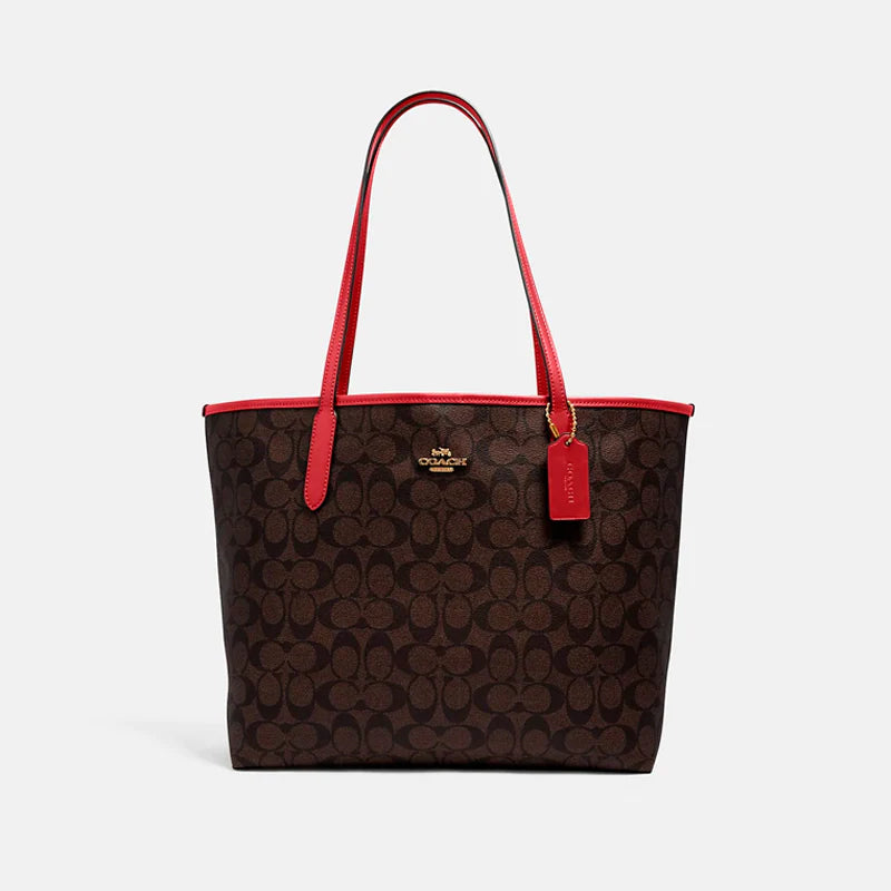 Coach City Tote in Signature Canvas Shoulder Bag