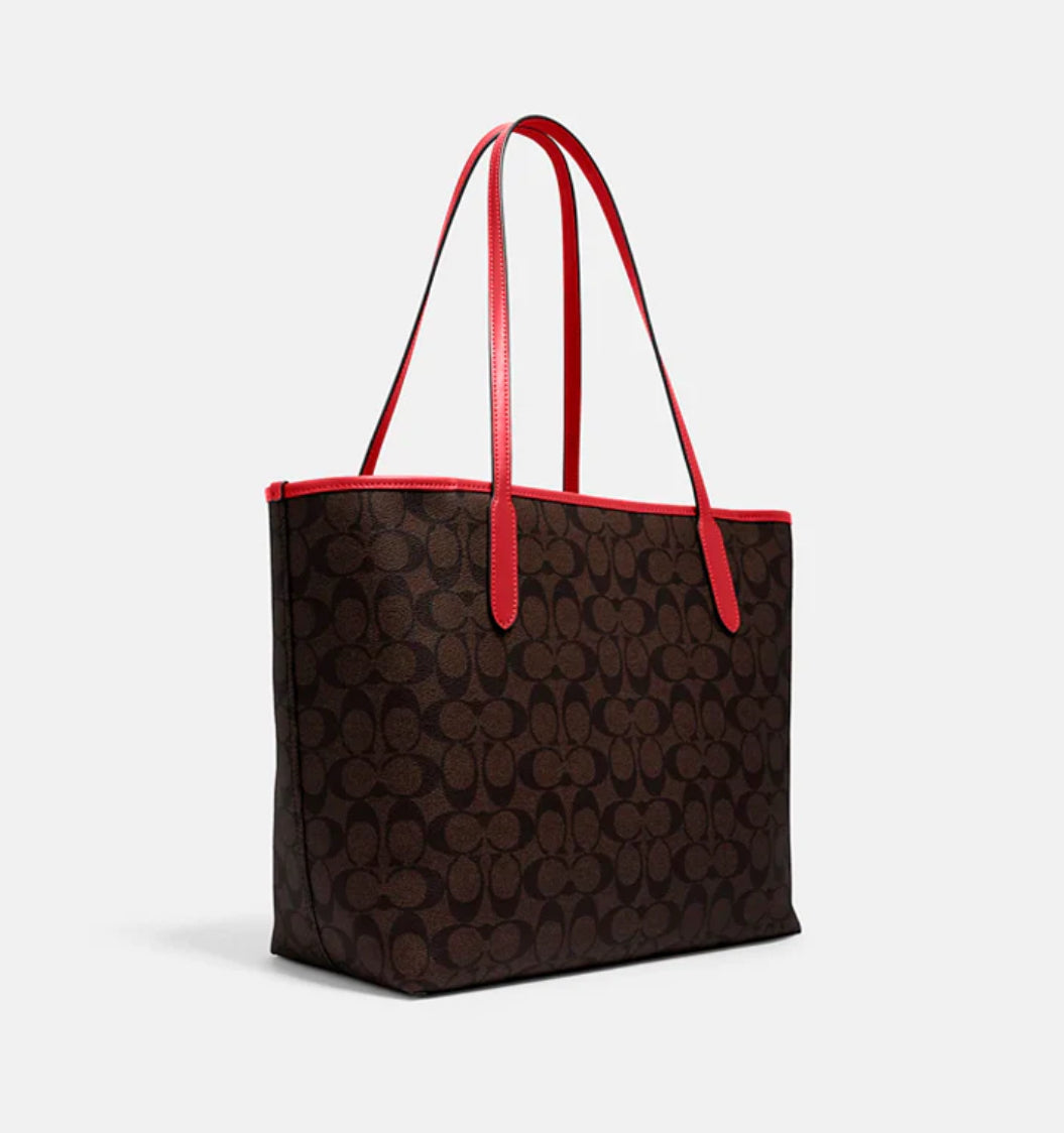 Coach City Tote in Signature Canvas Shoulder Bag