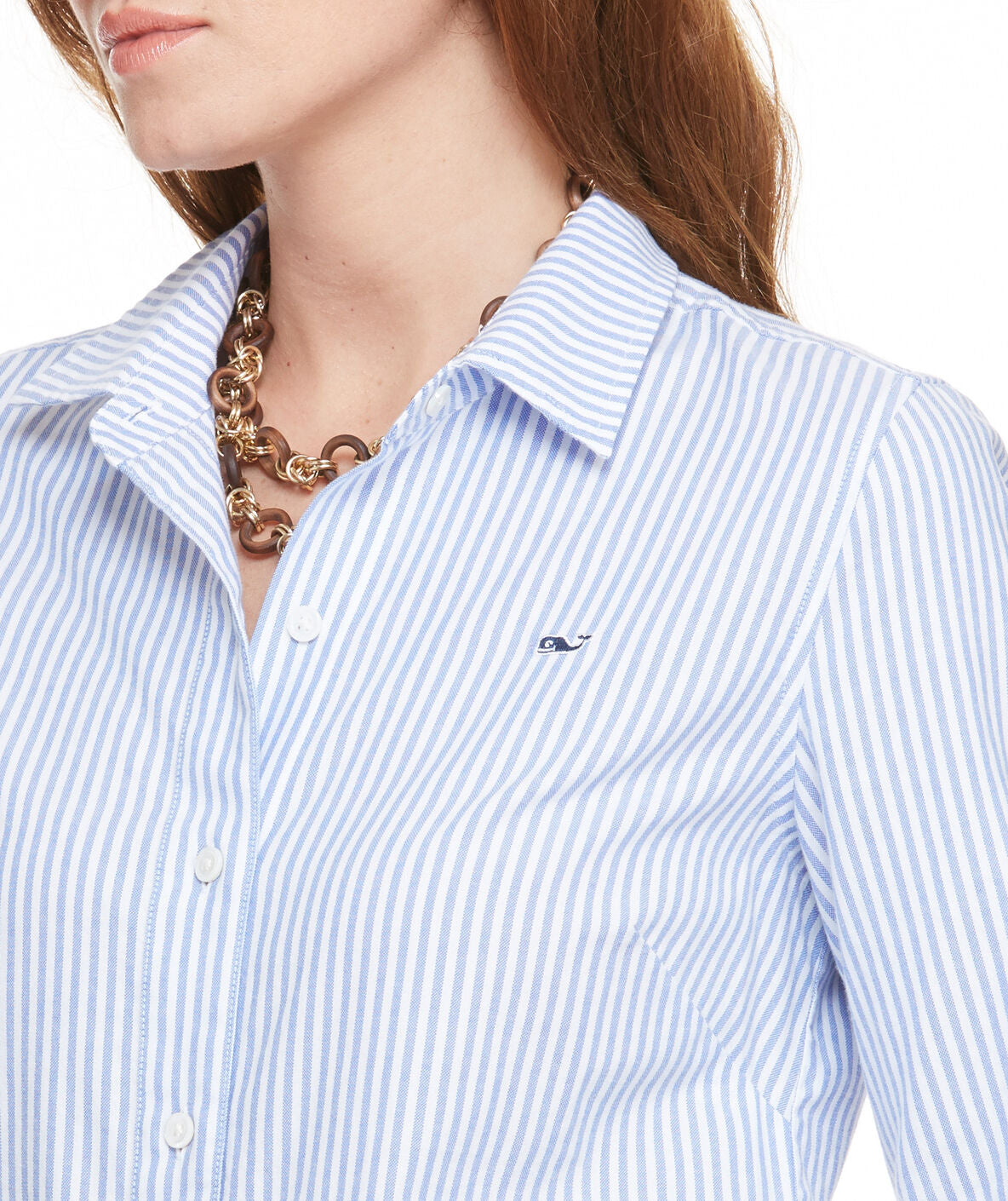Vineyard Vines Striped Chilmark Women’s Classic Botton Down Marlin Shirt