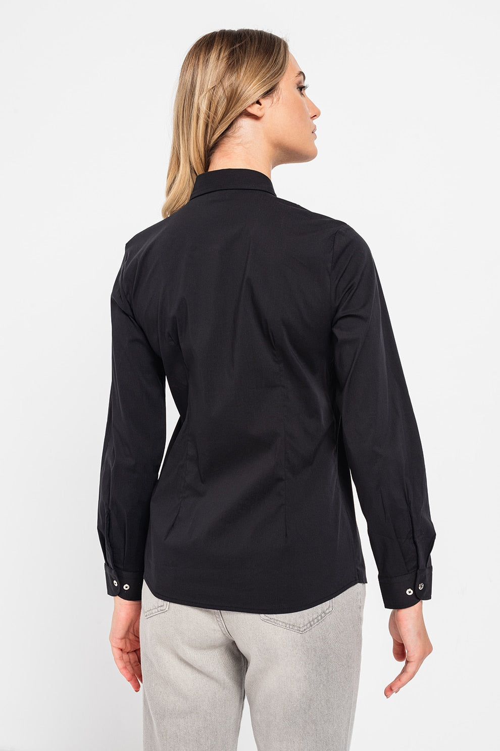 U.S. Polo Assn. Women's Black Long Sleeve Basic Shirt