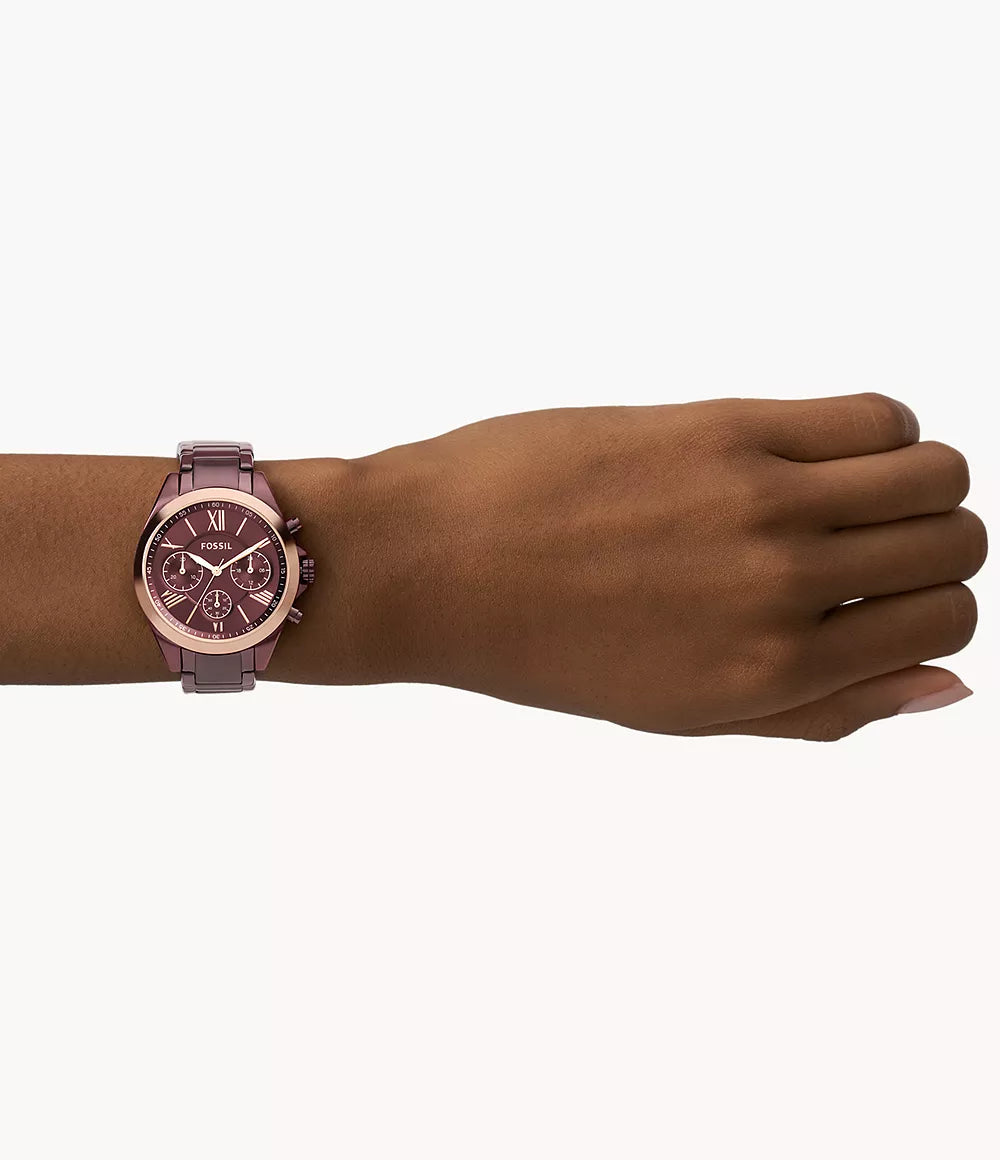 Fossil Modern Courier Midsize Chronograph Wine Stainless Steel Watch