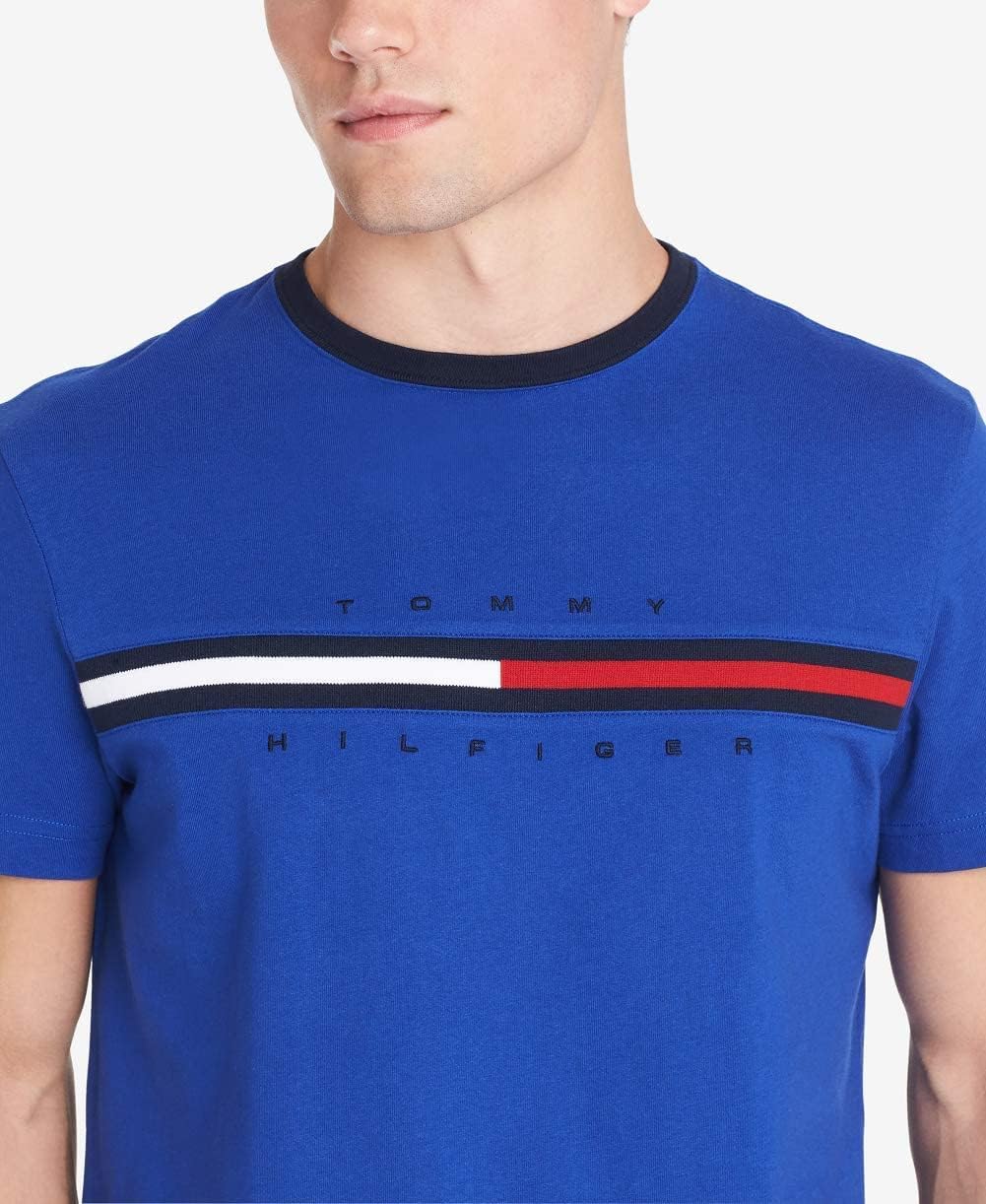 Tommy Hilfiger Men’s Short Sleeve T-Shirt with Exclusive Stripe Print