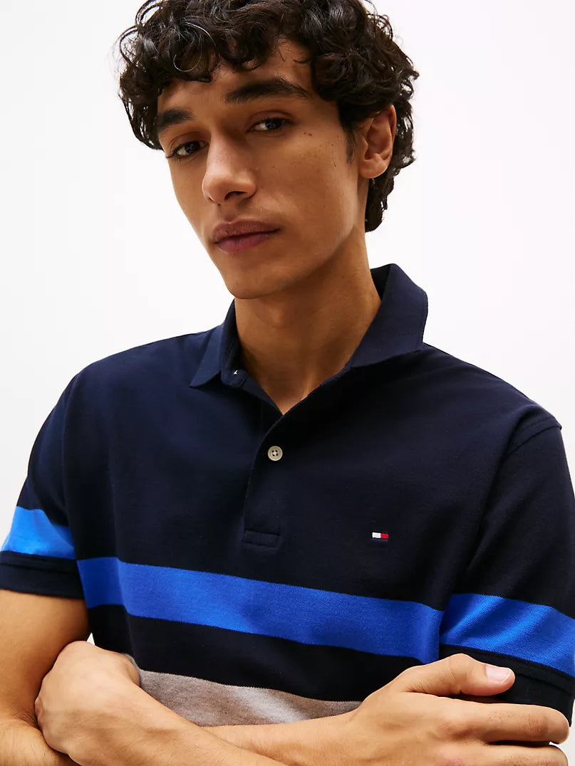 Tommy Hilfiger-Regular Fit Block Stripe Polo