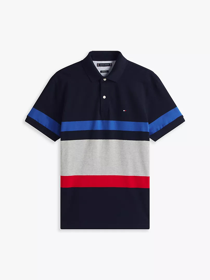 Tommy Hilfiger-Regular Fit Block Stripe Polo