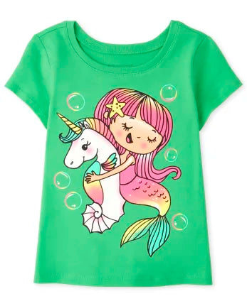 The Children’s Place Baby And Toddler Girls Mermaid Graphic Tee