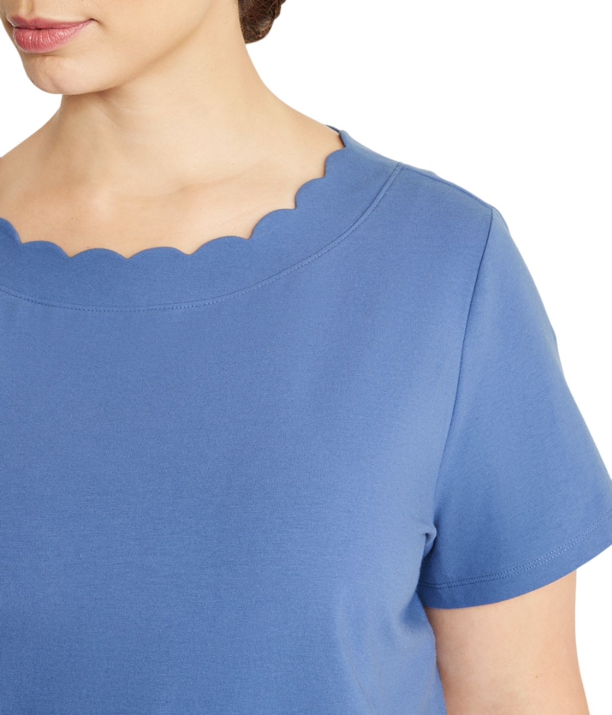 Anne Klein Plus Size Scallop Short Sleeve T-Shirt