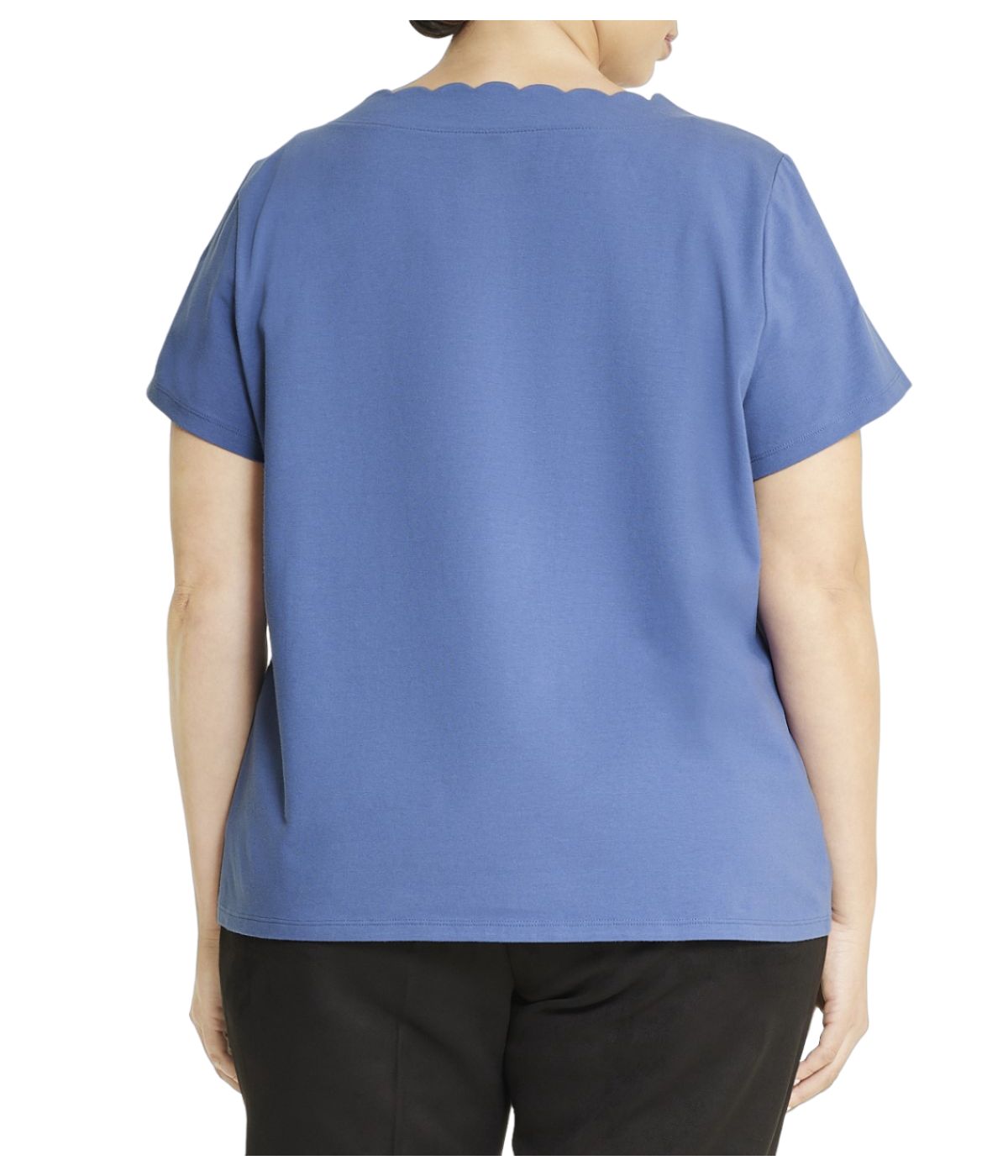 Anne Klein Plus Size Scallop Short Sleeve T-Shirt