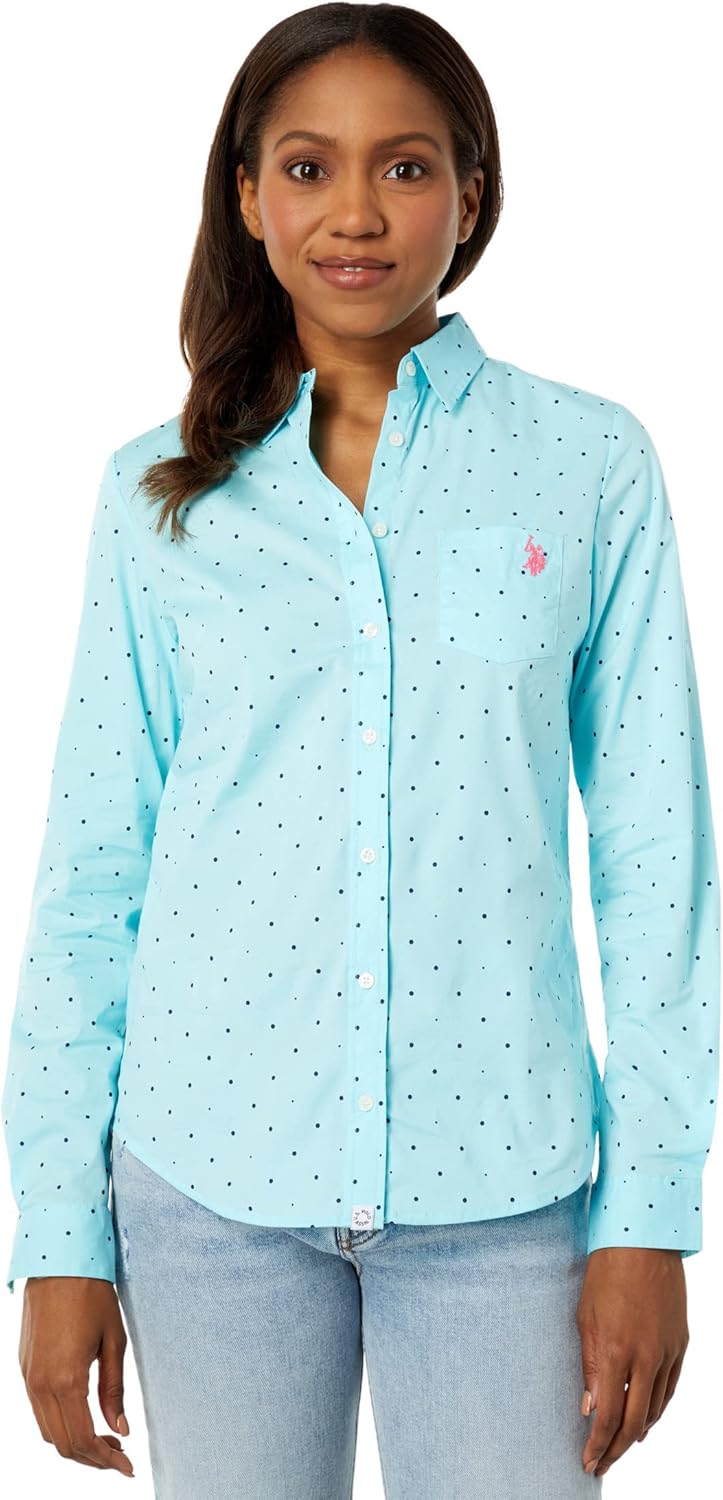 U.S Polo Assn Dot Poplin Long Sleeve Shirt