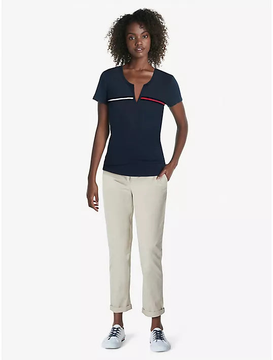 Tommy Hilfiger Essential Split - Neck T-Shirt