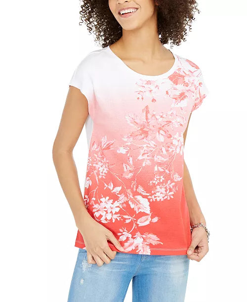 Tommy Hilfiger Ombré Floral-Print Top